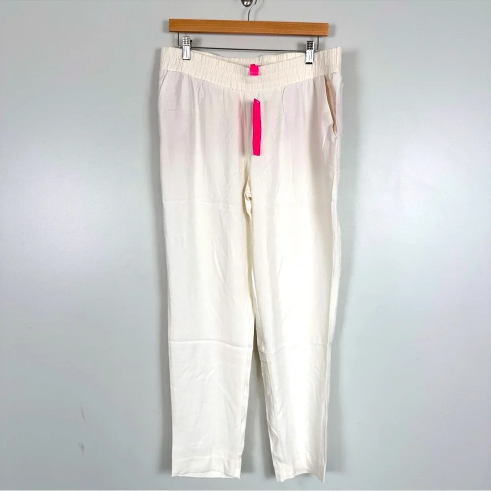 NWT Lilly Pulitzer Alaura Pants XL Coconut White Pull-On Tapered Resort